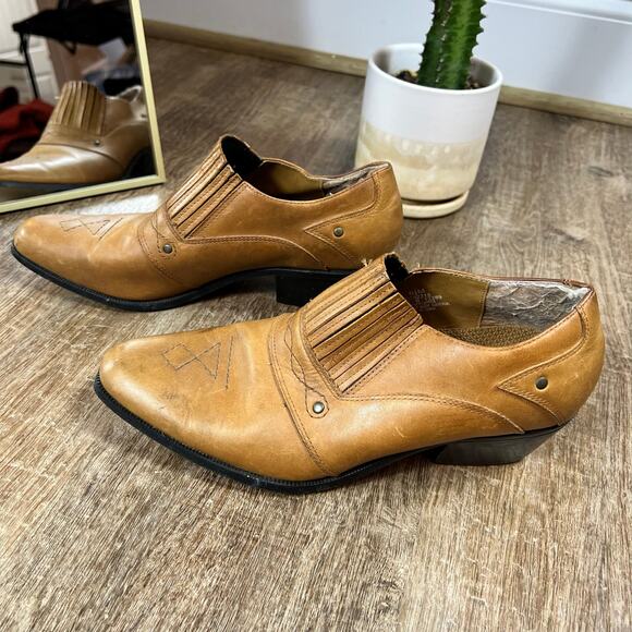 Dingo Ankle Western Cowboy / Cowgirl rustic boho walking heel leather boots - Picture 4 of 8